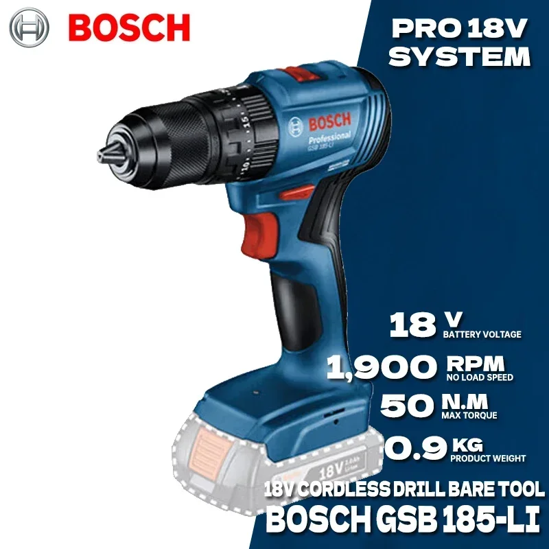 Bosch Drill Gsb 18V - BOSCH GSB 185-LI สว่านกระแทกไร้สายแบบไร้แปรงถ่าน 18V ไขควงไฟฟ้า